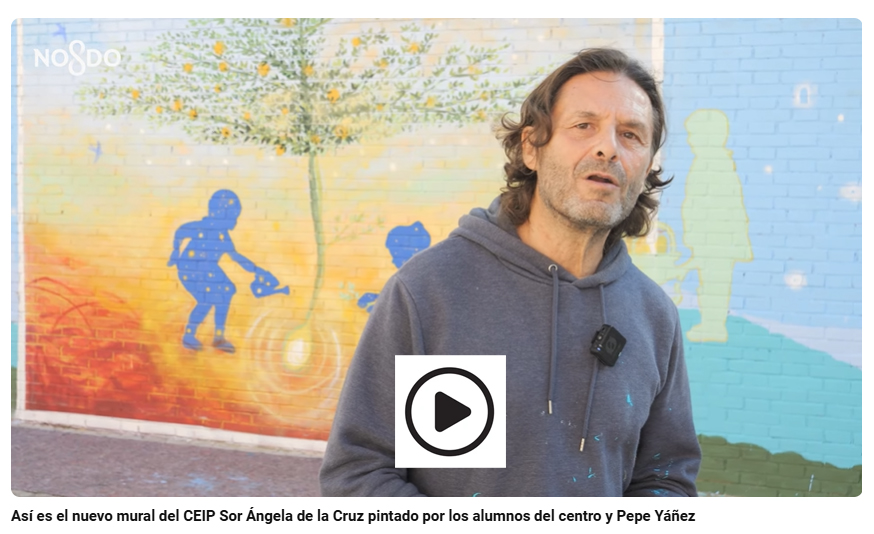 Pepe Yáñez. Así es el nuevo mural del CEIP Sor Ángela de la Cruz pintado por los alumnos del centro y Pepe Yáñez