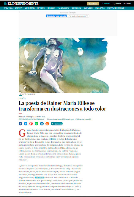 La poesía de Rainer Maria Rilke se transforma en ilustraciones a todo color
