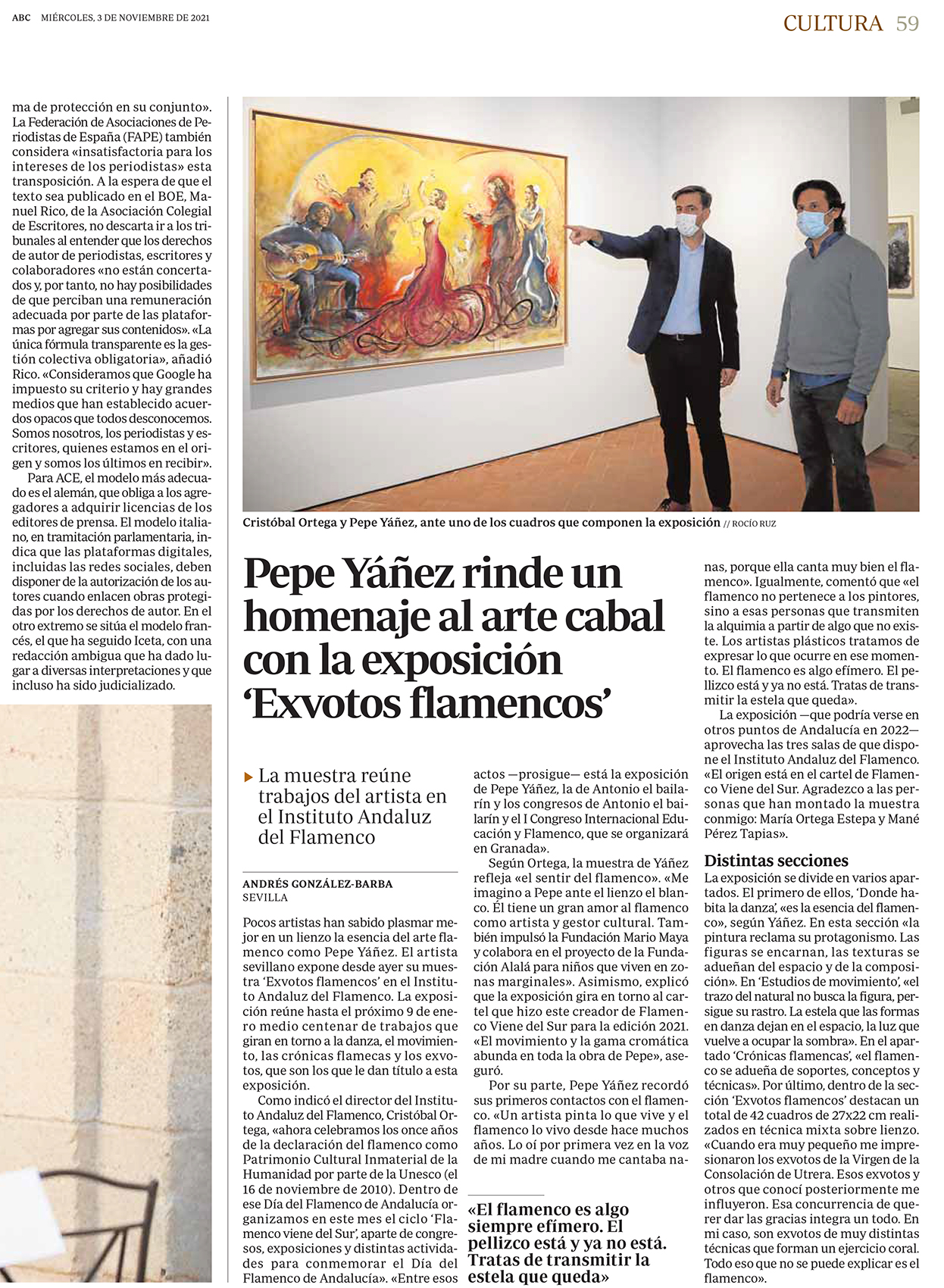 Pepe Yáñez. Pepe Yáñez rinde un homenaje plástico al arte cabal con la exposición ‘Exvotos flamencos’ en Sevilla