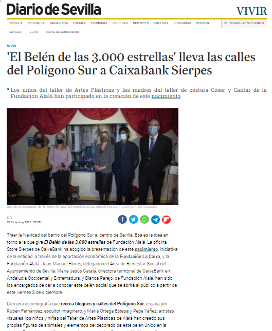 El Belén de las 3.000 estrellas' lleva las calles del Polígono Sur a CaixaBank Sierpes 